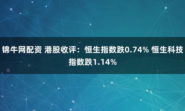 锦牛网配资 港股收评：恒生指数跌0.74% 恒生科技指数跌1.14%