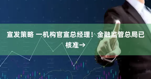 宣发策略 一机构官宣总经理！金融监管总局已核准→